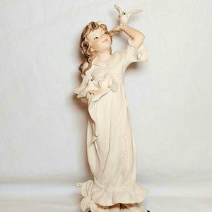 Rare Giuseppe Armani "Joy" Girl With Bird Home Office Ceramic Decor Figurine